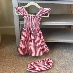 Hill House Red and White Striped Kids Casual Dress